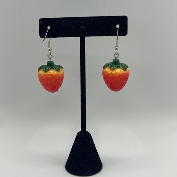 3 For $20 3D Strawberry 🍓 Dangle Earrings “You Pick 3” - Picture 6 of 7